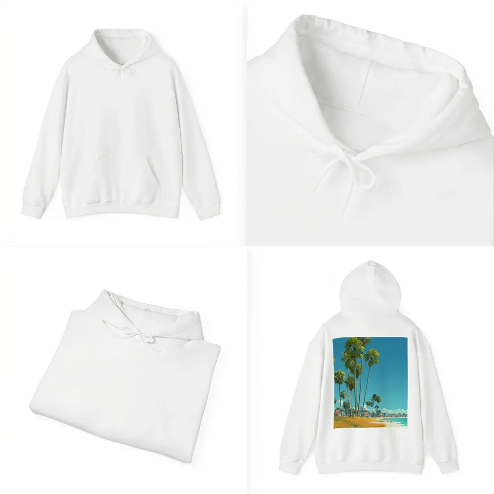 Tropical Beach Palm Trees Clear Blue Sky – Hoodies