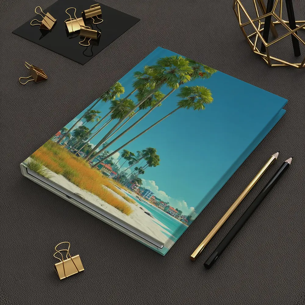 Tropical Beach Palm Trees Clear Blue Sky – Notebooks