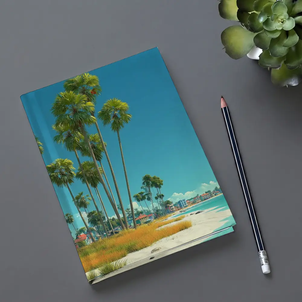 Tropical Beach Palm Trees Clear Blue Sky – Notebooks