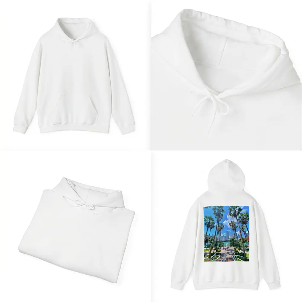 Miami Skyline Palm Trees Bayfront Park – Hoodies
