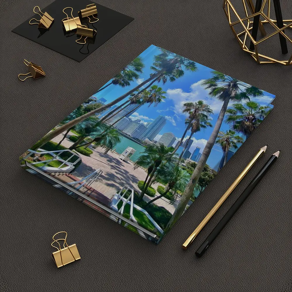 Miami Skyline Palm Trees Bayfront Park – Notebooks