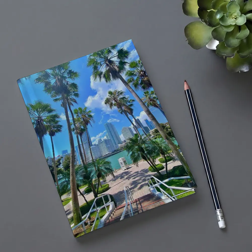 Miami Skyline Palm Trees Bayfront Park – Notebooks