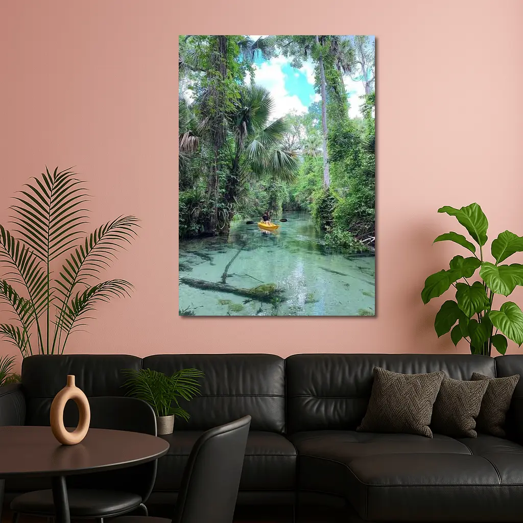 Kayaking Through Lush Florida Spring River – Wall Art