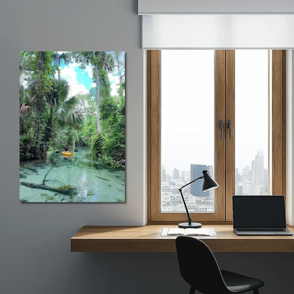Kayaking Through Lush Florida Spring River – Wall Art