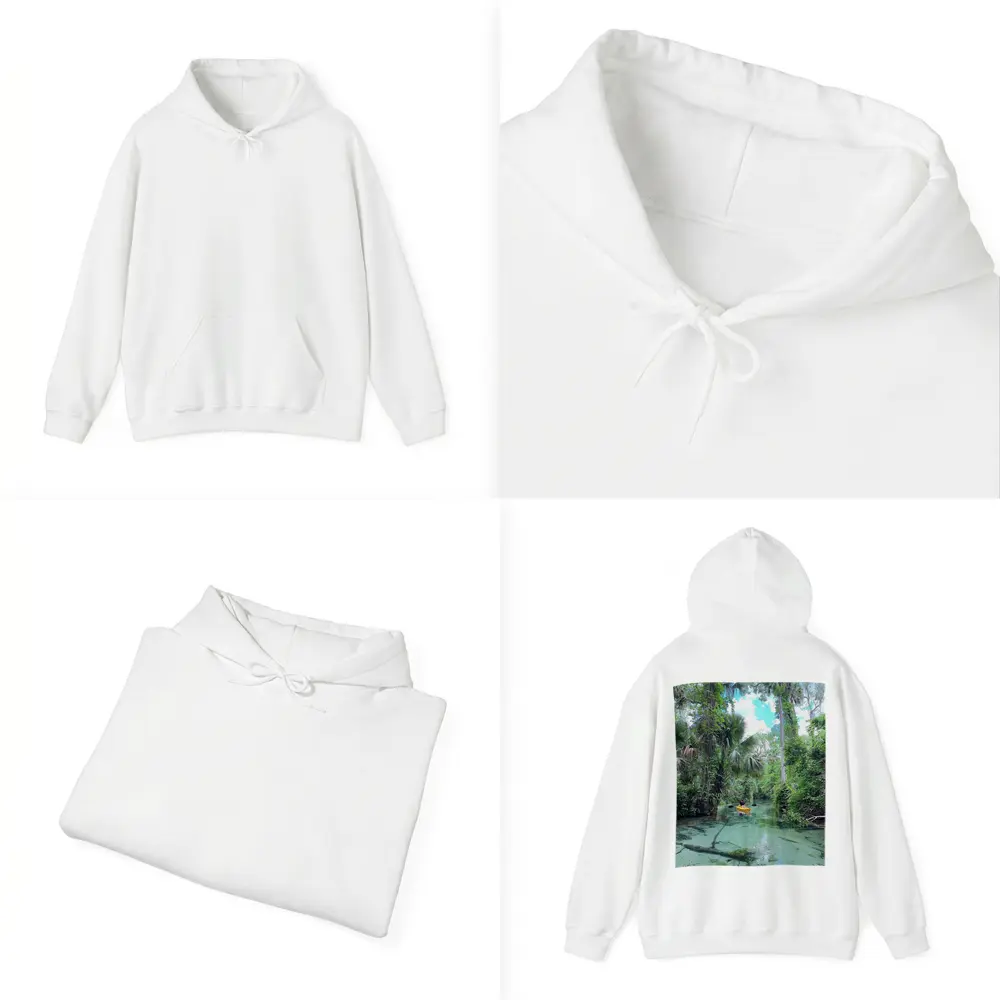 Kayaking Through Lush Florida Spring River – Hoodies