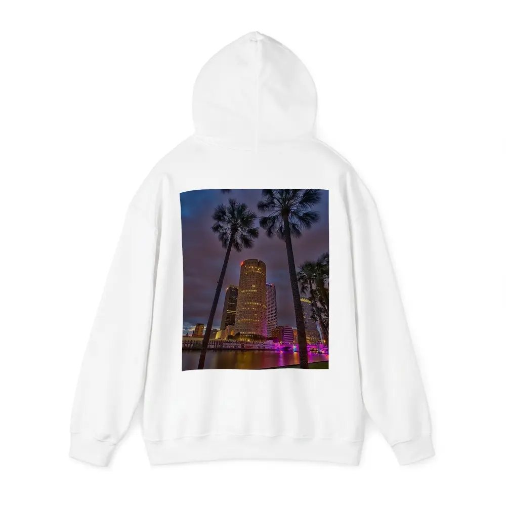 Tampa Skyline Night Palm Trees Florida – Hoodies