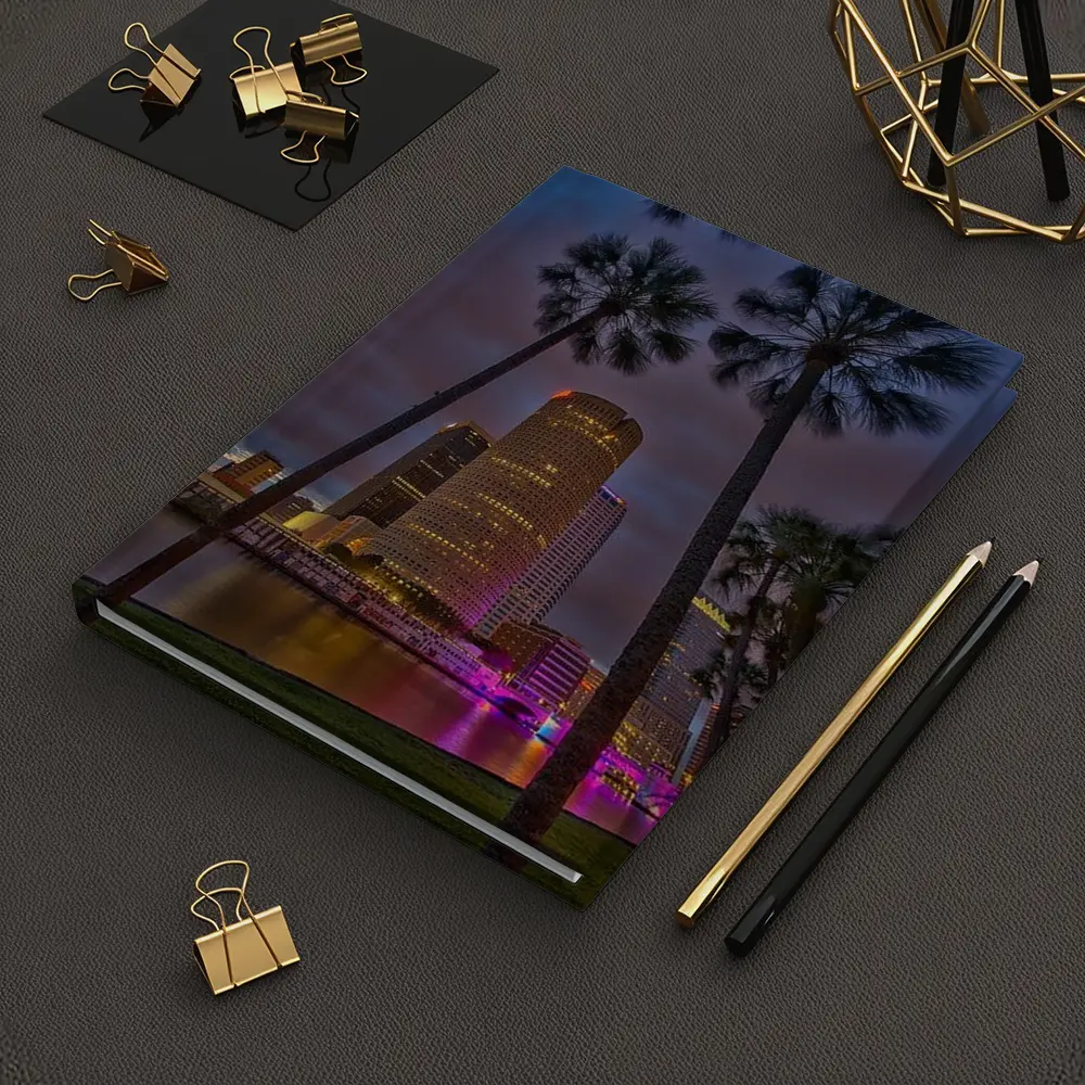 Tampa Skyline Night Palm Trees Florida – Notebooks