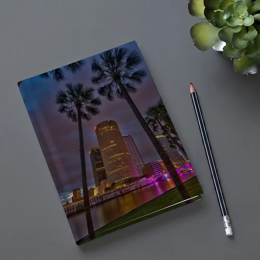 Tampa Skyline Night Palm Trees Florida – Notebooks