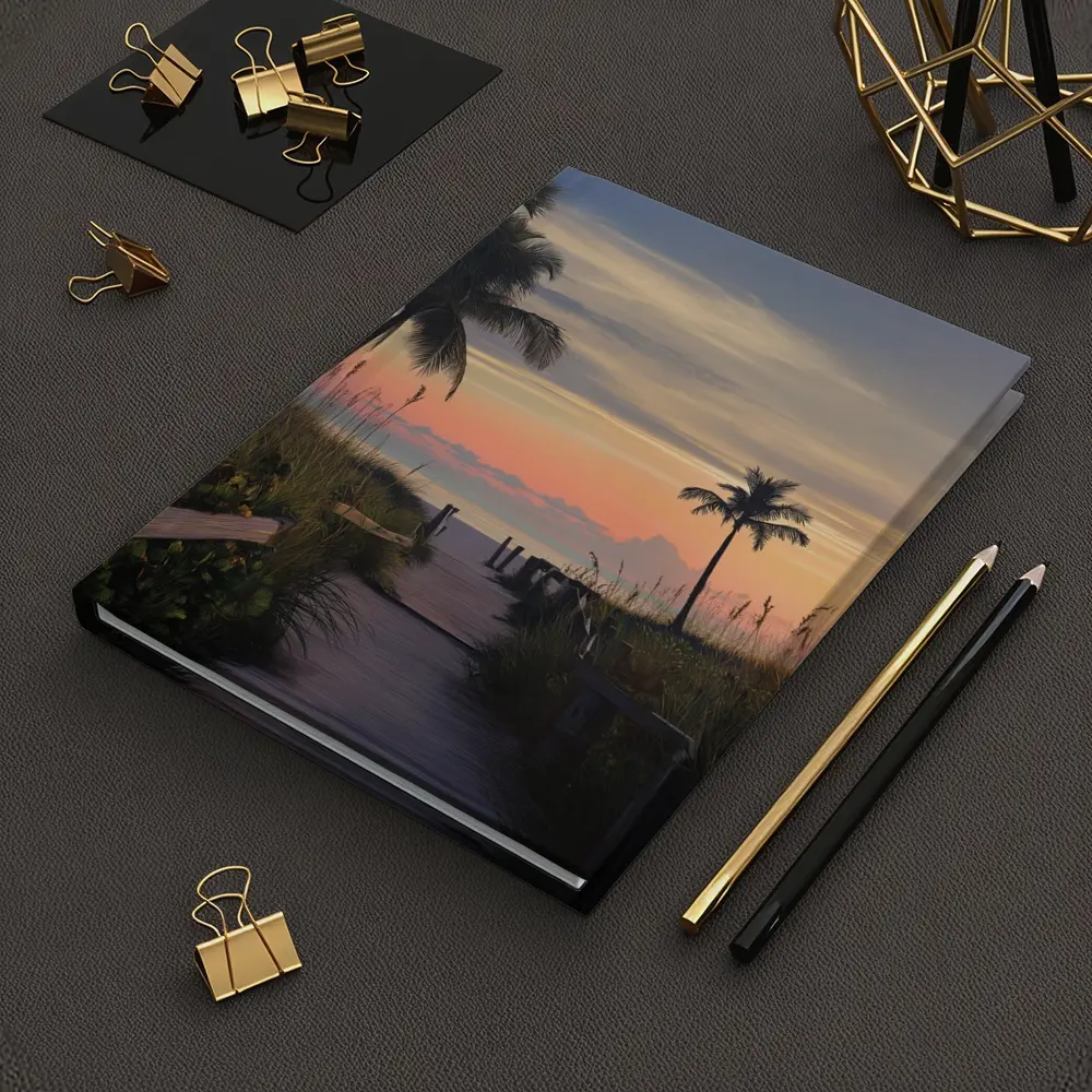 Tropical Boardwalk Path to Beach Sunset – Notebooks