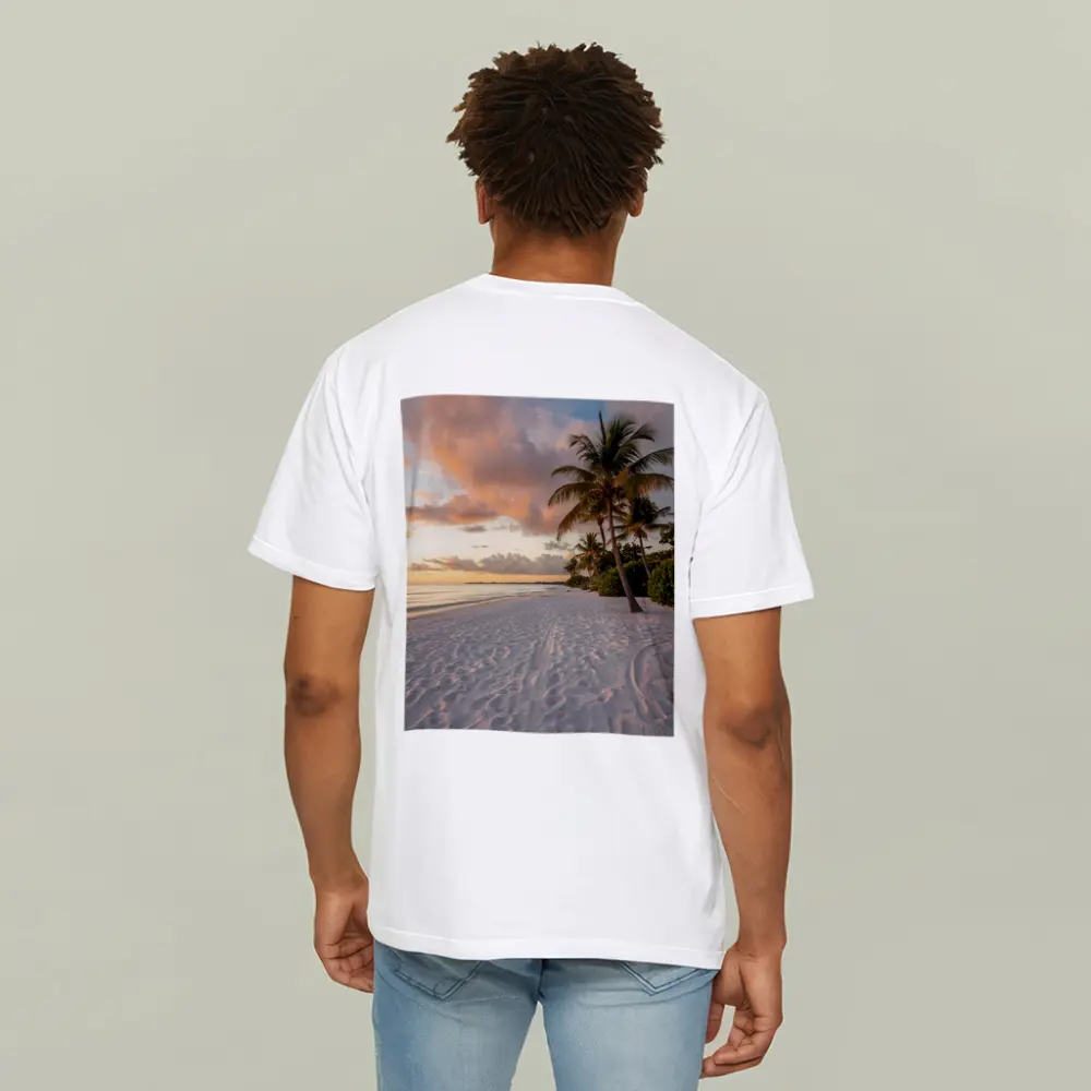 Tropical Beach Palm Tree Sunset Sky – T-Shirts