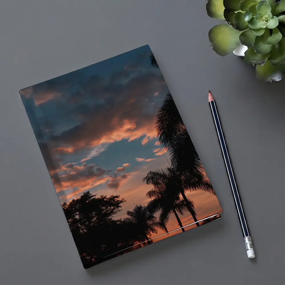 Tropical Palm Trees Silhouette Sunset Sky – Notebooks