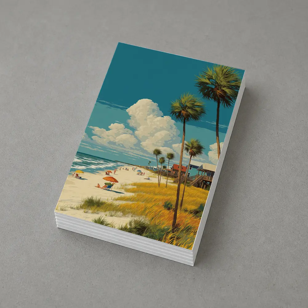 Florida Beach Palm Trees Retro Travel Art – Postcards
