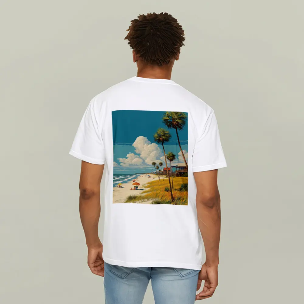 Florida Beach Palm Trees Retro Travel Art – T-Shirts
