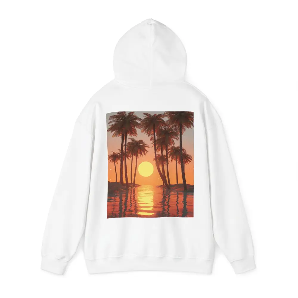 Tropical Palm Trees Sunset Ocean Reflection – Hoodies