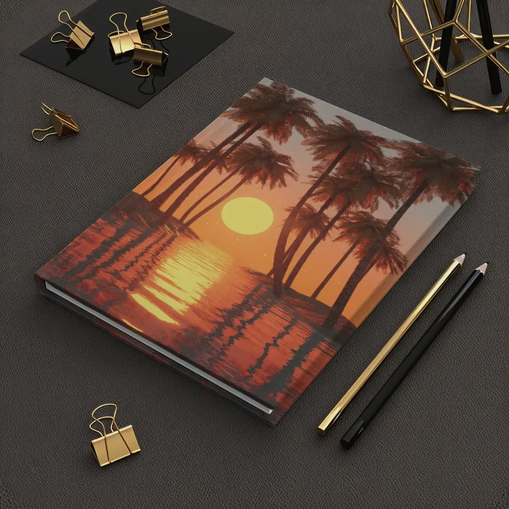 Tropical Palm Trees Sunset Ocean Reflection – Notebooks