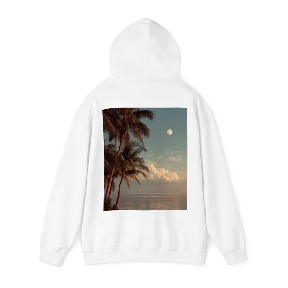 Full Moon Over Tropical Ocean Palm Trees – Hoodies
