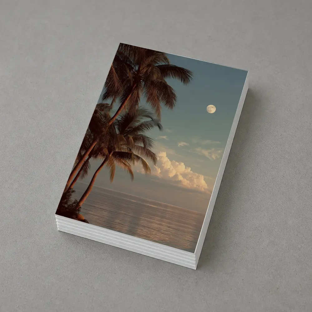Full Moon Over Tropical Ocean Palm Trees – Postcards