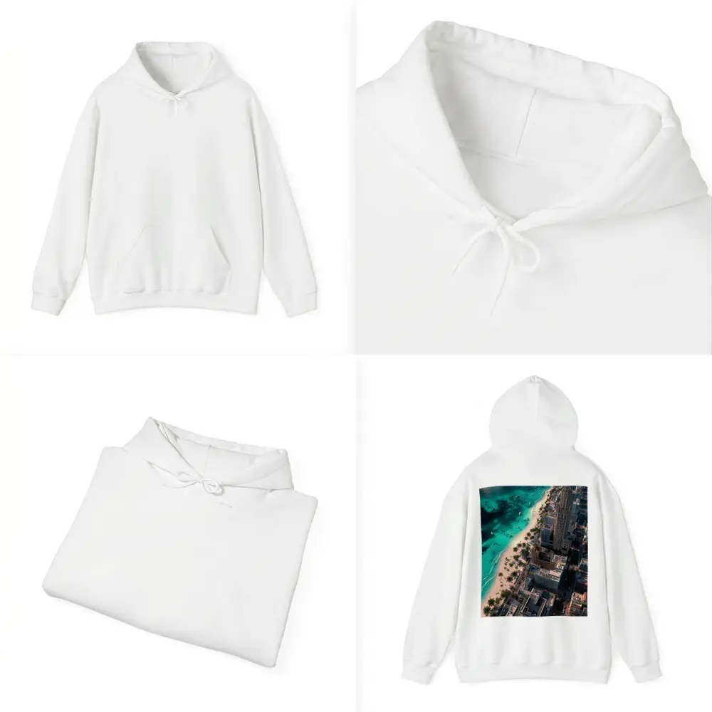 Miami Beach Aerial City Skyline View – Hoodies
