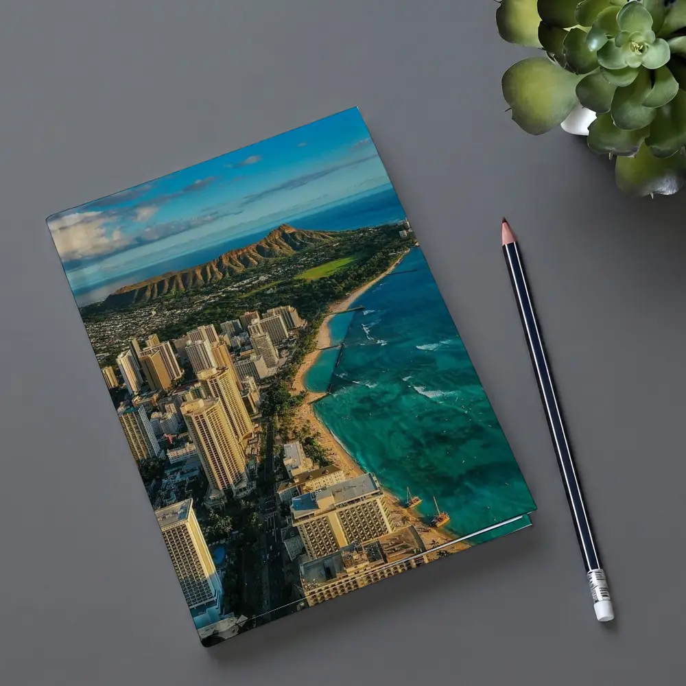 Waikiki Beach Diamond Head Aerial City View – Notebooks