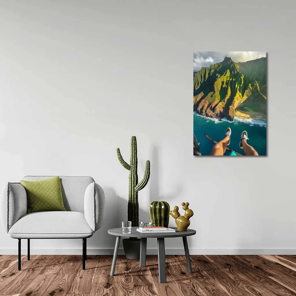Aerial View Na Pali Coast Kauai Hawaii – Wall Art