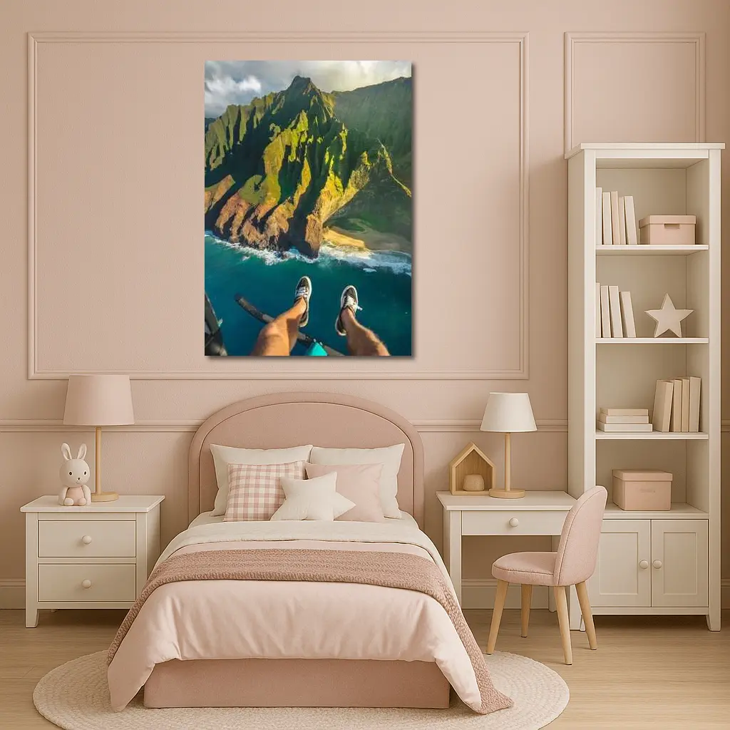 Aerial View Na Pali Coast Kauai Hawaii – Wall Art
