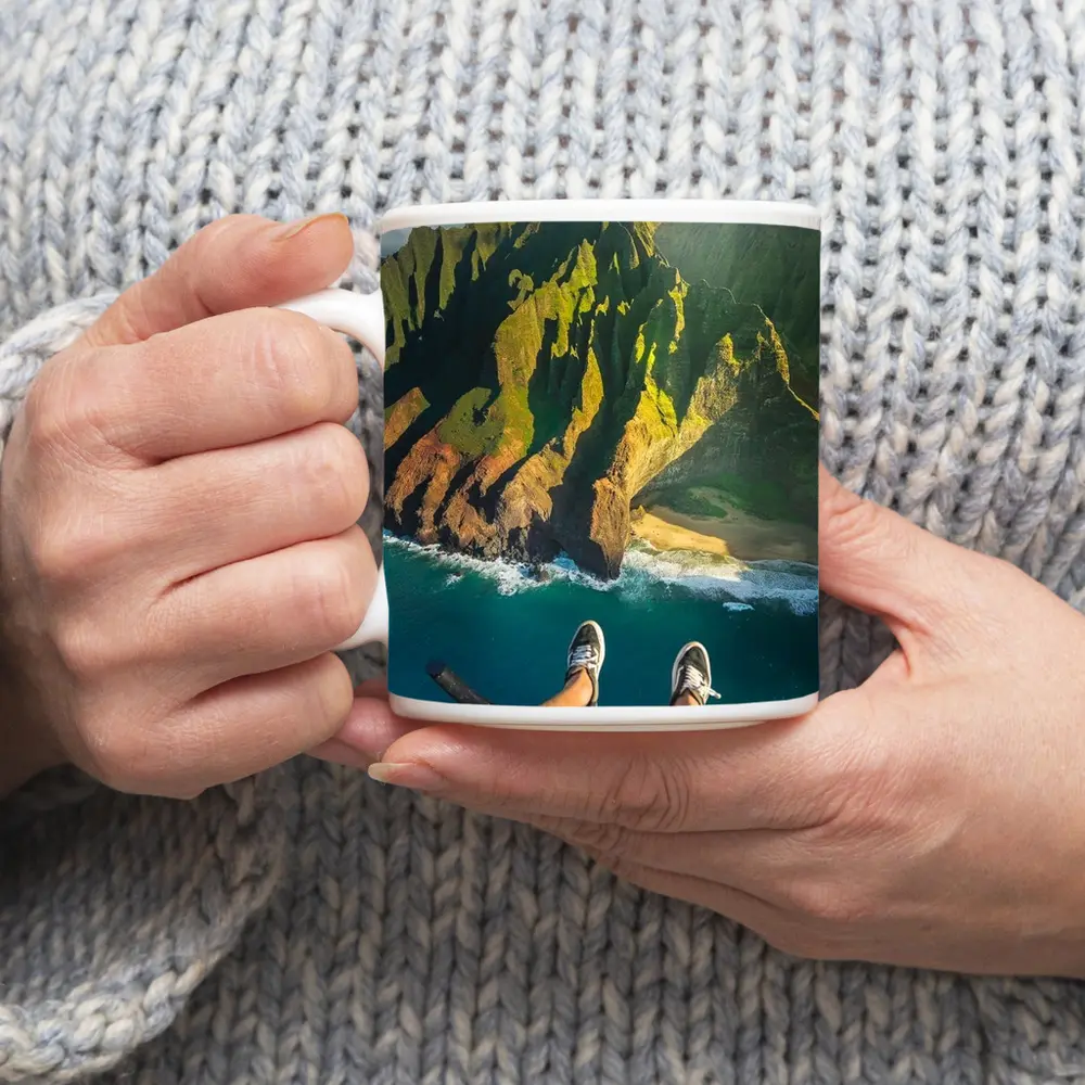 Aerial View Na Pali Coast Kauai Hawaii – Mugs