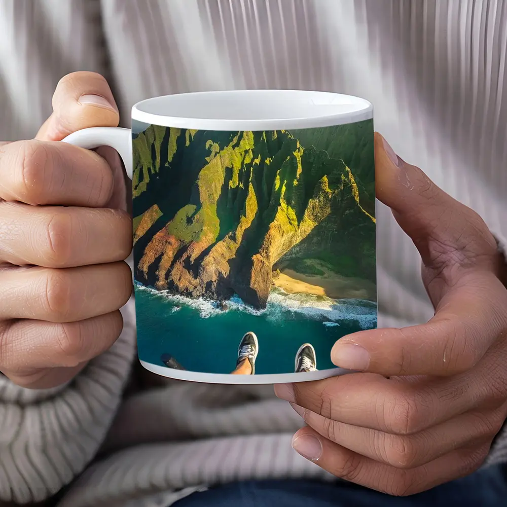 Aerial View Na Pali Coast Kauai Hawaii – Mugs