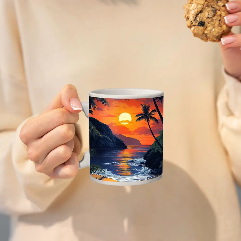 Aloha Hawaii Tropical Beach Sunset Art – Mugs