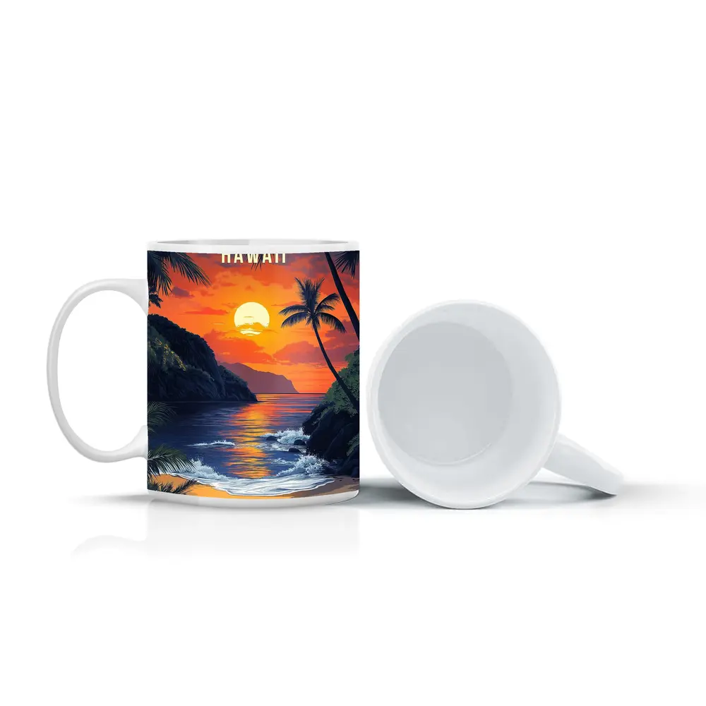 Aloha Hawaii Tropical Beach Sunset Art – Mugs