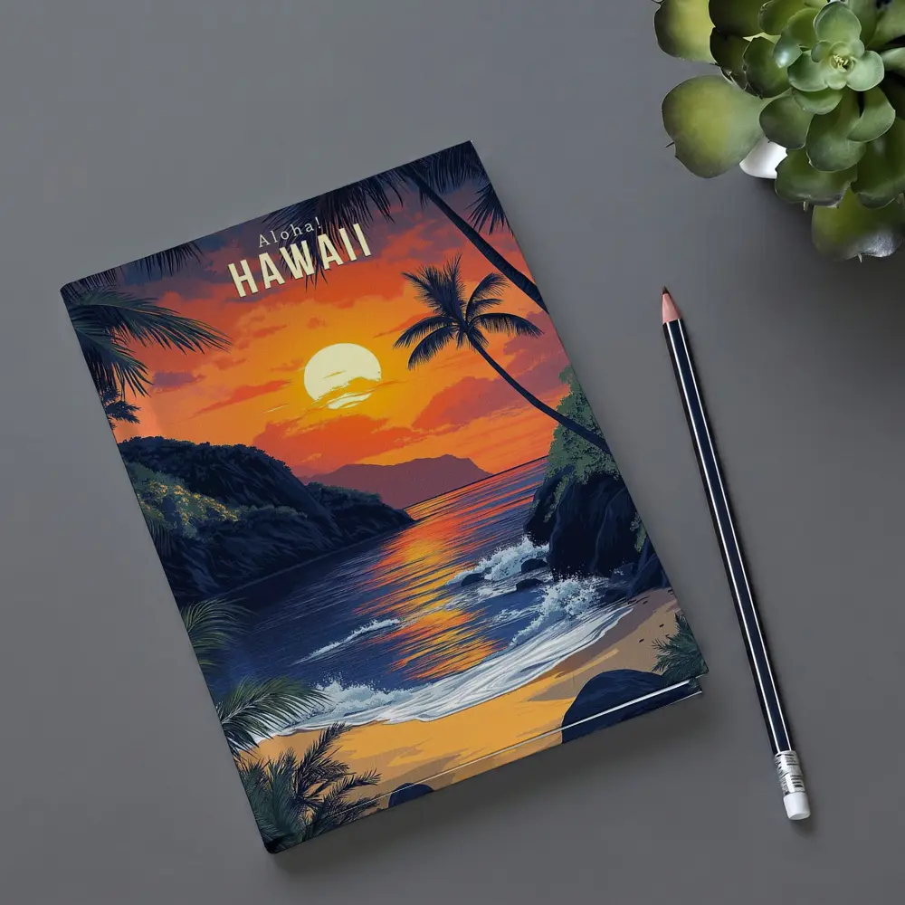 Aloha Hawaii Tropical Beach Sunset Art – Notebooks