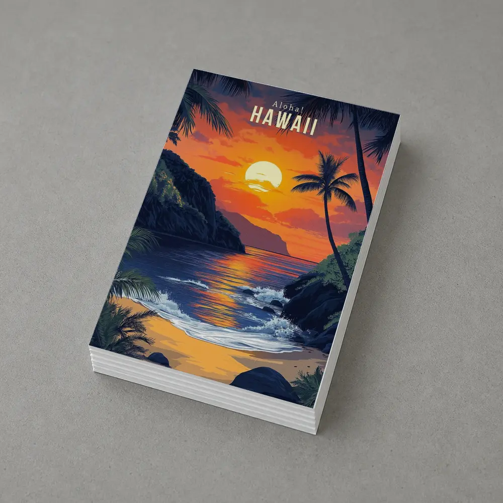 Aloha Hawaii Tropical Beach Sunset Art – Postcards