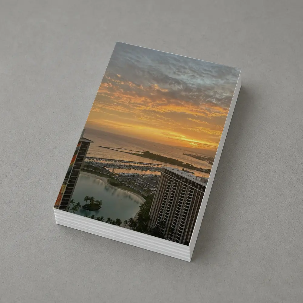 Honolulu Sunset Over Marina and Ocean – Postcards