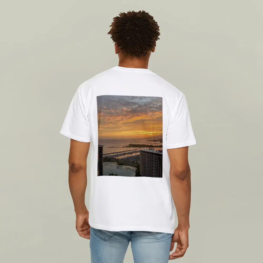 Honolulu Sunset Over Marina and Ocean – T-Shirts