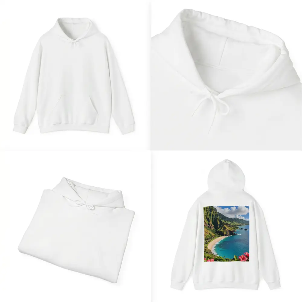 Hawaii Coastal Cliffs Beach Hibiscus Flowers – Hoodies