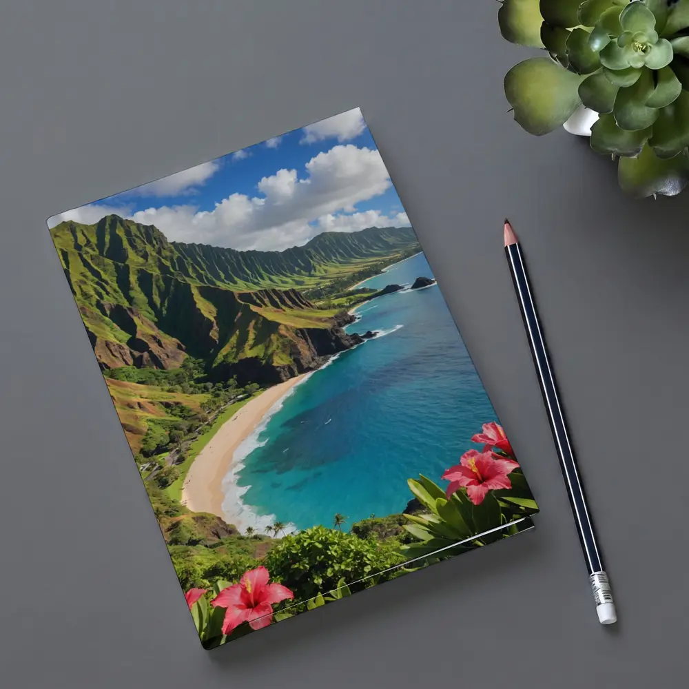 Hawaii Coastal Cliffs Beach Hibiscus Flowers – Notebooks