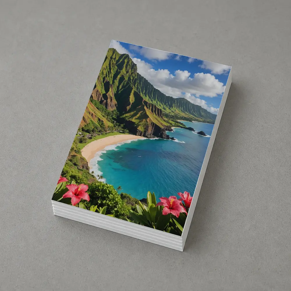 Hawaii Coastal Cliffs Beach Hibiscus Flowers – Postcards