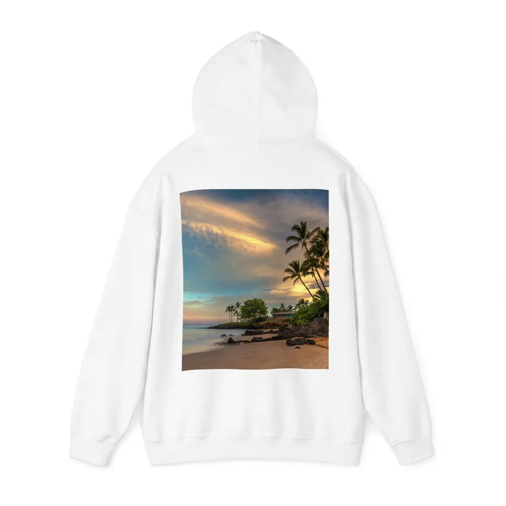 Hawaii Beach Sunset Palm Trees Golden Sky – Hoodies