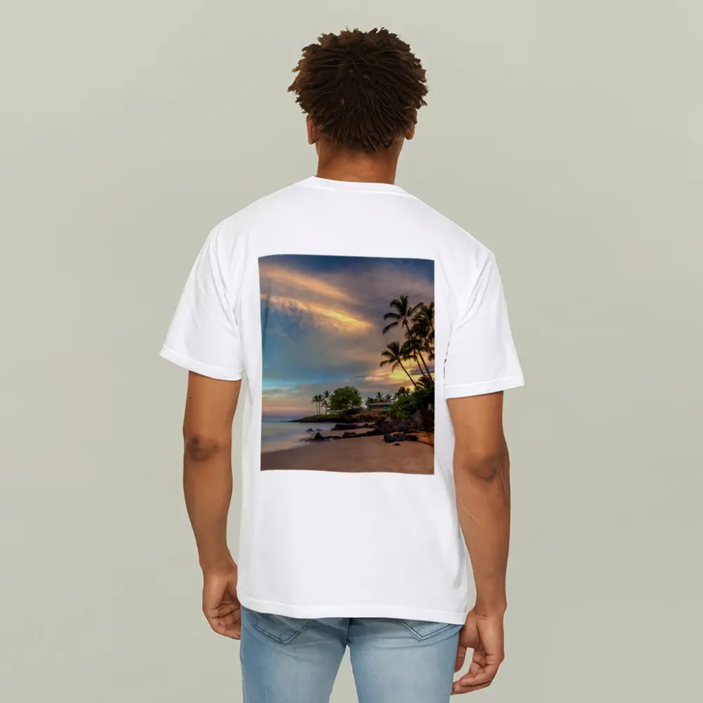 Hawaii Beach Sunset Palm Trees Golden Sky – T-Shirts