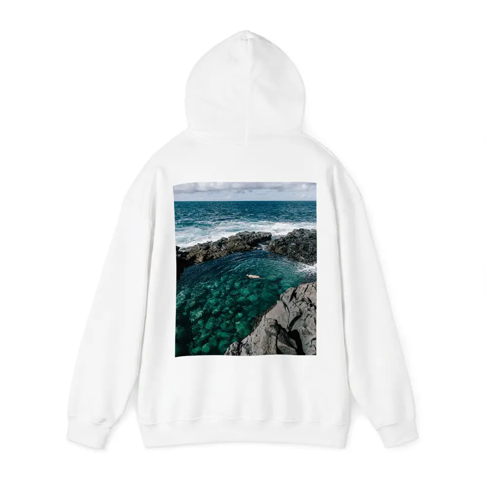 Swimmer In Clear Turquoise Volcanic Rock Pool – Hoodies