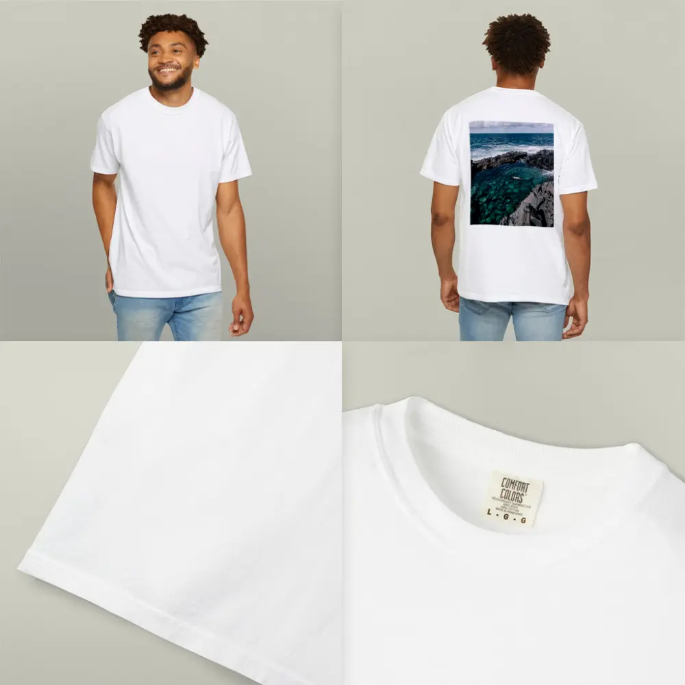 Swimmer In Clear Turquoise Volcanic Rock Pool – T-Shirts