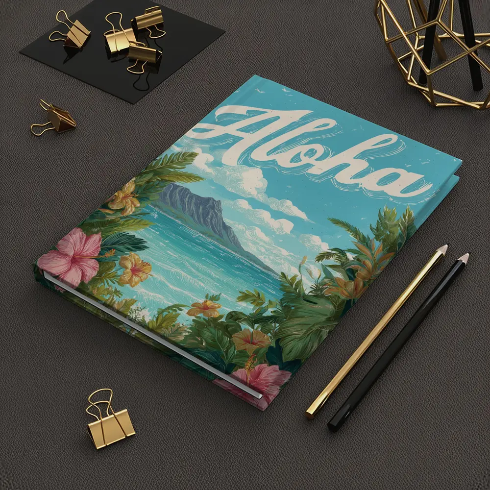 Aloha Hawaii Tropical Hibiscus Ocean Retro Art – Notebooks