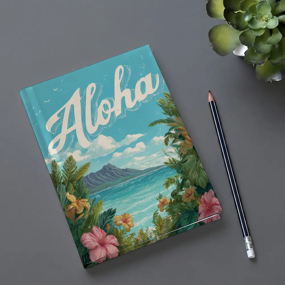 Aloha Hawaii Tropical Hibiscus Ocean Retro Art – Notebooks