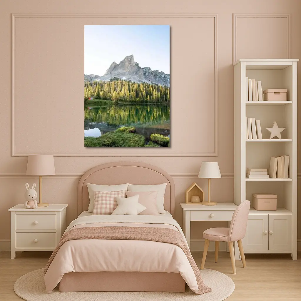 Mountain Peak Reflected In Alpine Lake – Wall Art