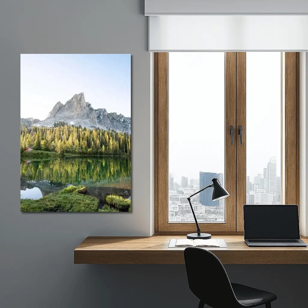 Mountain Peak Reflected In Alpine Lake – Wall Art