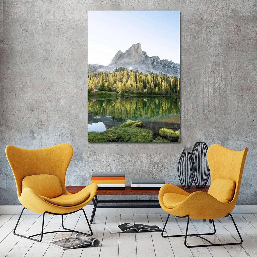Mountain Peak Reflected In Alpine Lake – Wall Art