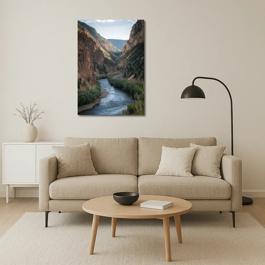 River Canyon Winding Through Red Cliffs – Wall Art