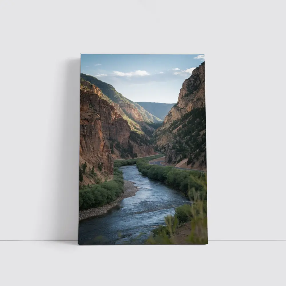 River Canyon Winding Through Red Cliffs – Wall Art
