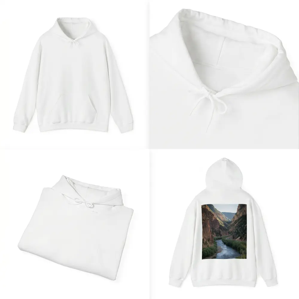 River Canyon Winding Through Red Cliffs – Hoodies