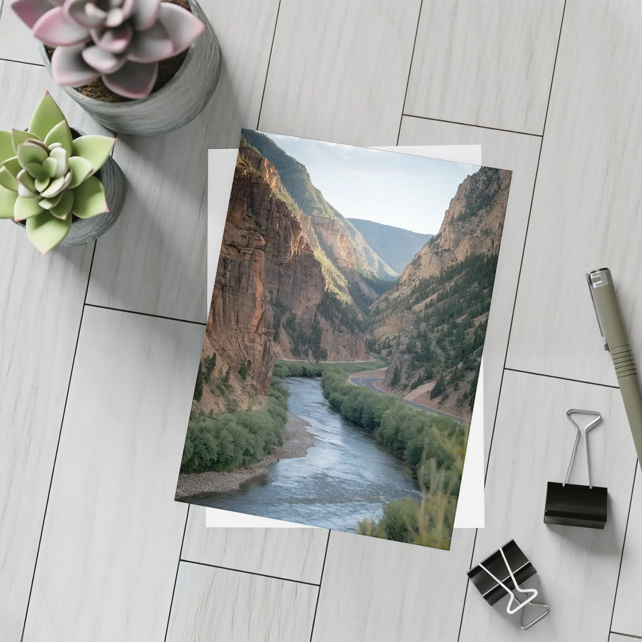 River Canyon Winding Through Red Cliffs – Postcards