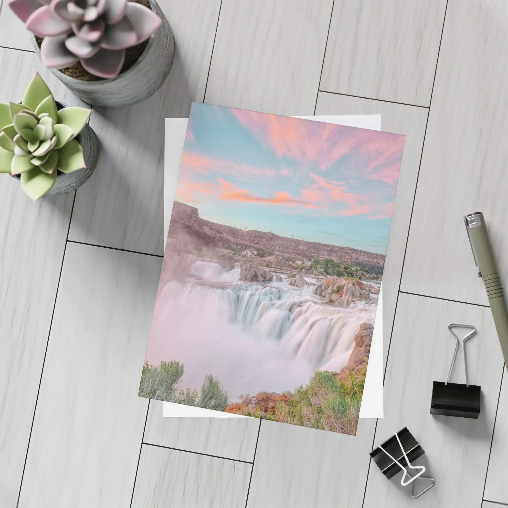Shoshone Falls Idaho Sunset Sky Waterfall – Postcards